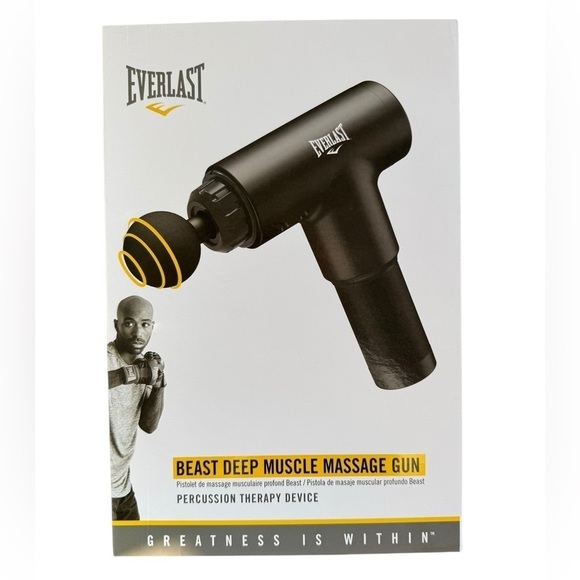 NEW Everlast Beast 6-Speed Rechargeable Electric Muscle Massage Gun Machine NIB - Picture 3 of 5
